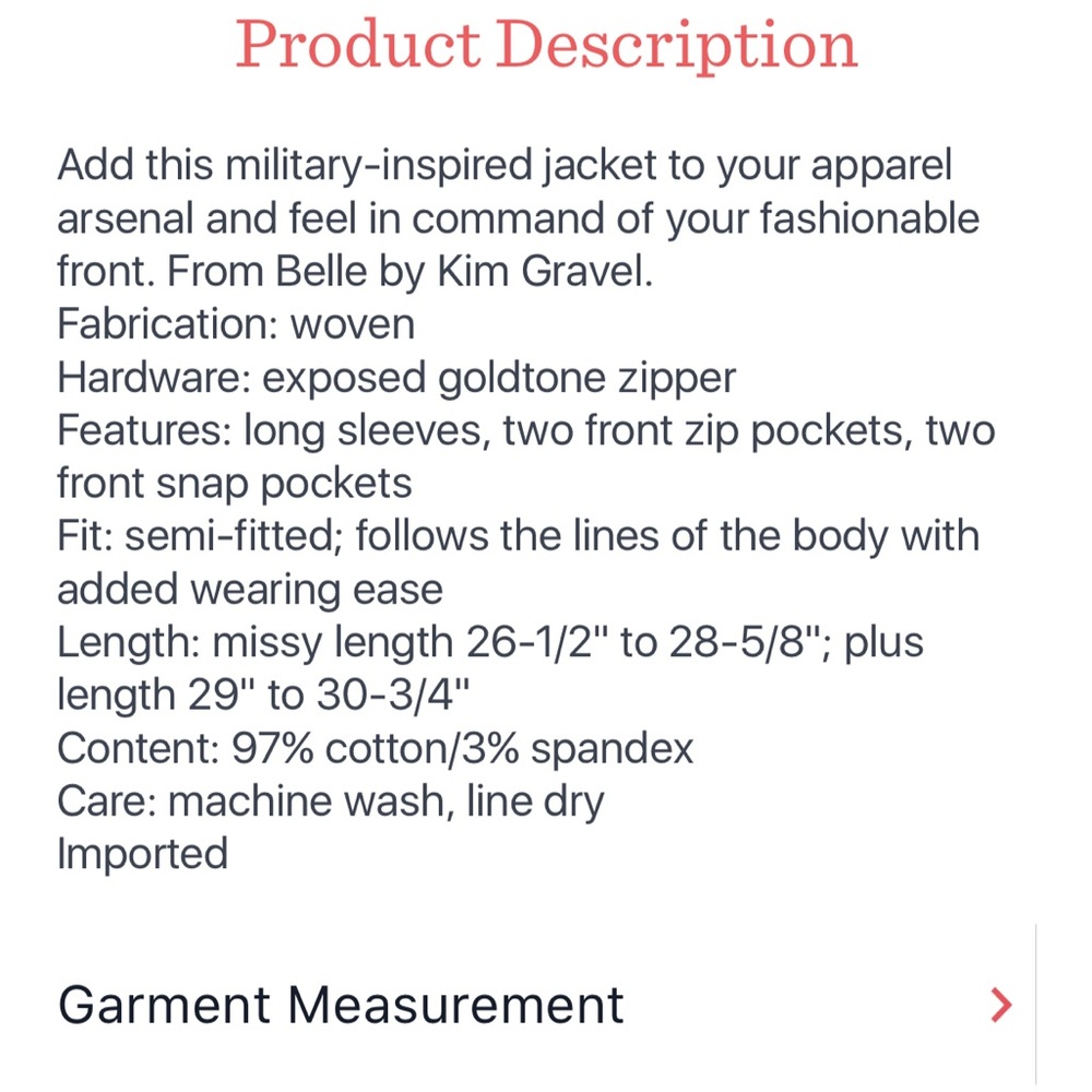 Belle by Kim Gravel military jacket with epaulettes - Picture 8 of 9